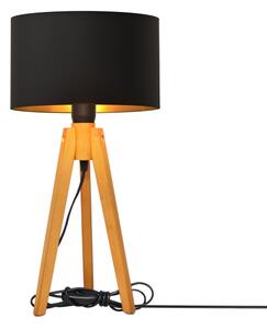 Lampada da tavolo ALBA 1xE27/15W/230V nero/oro/quercia