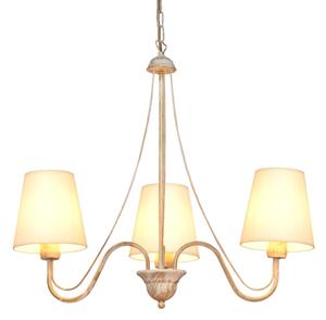 Lampadario a sospensione con catena MALBO 3xE27/15W/230V beige