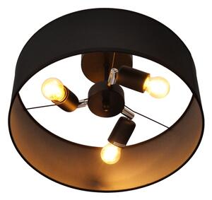 Lampadario a sospensione con supporto rigido ALBA 3xE27/15W/230V nero