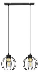 Lampadario a sospensione con filo STARLIGHT 2xE27/15W/230V nero/oro