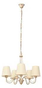 Lampadario a sospensione con catena MALBO 5xE27/15W/230V beige