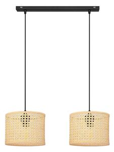 Lampadario a sospensione con filo ALBA 2xE27/15W/230V rattan/nero