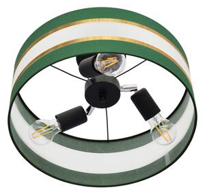 Lampadario a sospensione con supporto rigido HELEN 3xE27/15W/230V verde/oro