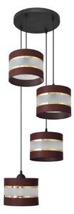 Lampadario a sospensione con filo HELEN 4xE27/15W/230V marrone/nero/oro