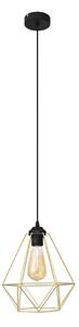 Lampadario a sospensione con filo KARO 1xE27/15W/230V oro/nero