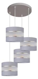 Lampadario a sospensione con filo HELEN 4xE27/15W/230V grigio/argento