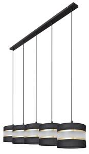 Lampadario a sospensione con filo HELEN 5xE27/15W/230V nero/oro