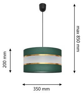 Lampadario a sospensione con filo HELEN 1xE27/15W/230V diametro 35 cm verde/oro