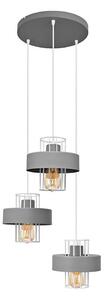 Lampadario a sospensione con filo VOLTA 3xE27/15W/230V diametro 42 cm grigio