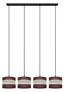 Lampadario a sospensione con filo HELEN 4xE27/15W/230V marrone/nero/oro