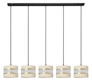 Lampadario a sospensione con filo HELEN 5xE27/15W/230V color crema/nero/oro