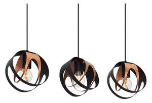 Lampadario a sospensione con filo MOONLIGHT 3xE27/15W/230V nero/rame