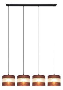 Lampadario a sospensione con filo HELEN 4xE27/15W/230V marrone/nero/oro