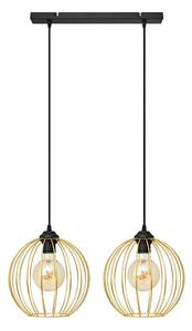 Lampadario a sospensione con filo MERCURE 2xE27/15W/230V oro/nero