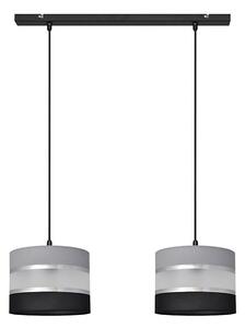 Lampadario a sospensione con filo HELEN 2xE27/15W/230V nero/grigio/argento