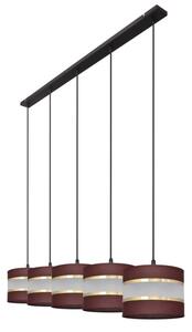 Lampadario a sospensione con filo HELEN 5xE27/15W/230V marrone/nero/oro