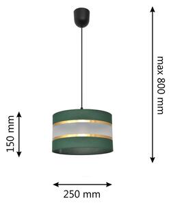 Lampadario a sospensione con filo HELEN 1xE27/15W/230V diametro 25 cm verde/oro