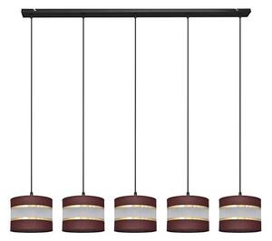 Lampadario a sospensione con filo HELEN 5xE27/15W/230V marrone/nero/oro