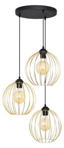 Lampadario a sospensione con filo MERCURE 3xE27/15W/230V oro/nero