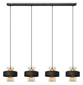 Lampadario a sospensione con filo VOLTA 4xE27/15W/230V nero/oro