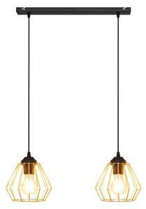 Lampadario a sospensione con filo AGAT 2xE27/15W/230V oro/nero