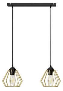 Lampadario a sospensione con filo AGAT 2xE27/15W/230V oro/nero