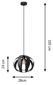 Lampadario a sospensione con filo NEWTON 1xE27/15W/230V nero
