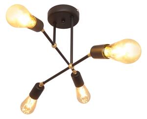 Lampadario a plafone ROSETTE 4xE27/15W/230V nero/dorato
