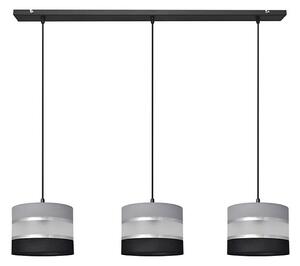 Lampadario a sospensione con filo HELEN 3xE27/15W/230V nero/grigio/argento