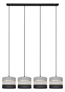 Lampadario a sospensione con filo HELEN 4xE27/15W/230V nero/grigio/oro