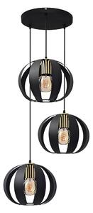 Lampadario a sospensione con filo NEWTON 3xE27/15W/230V nero