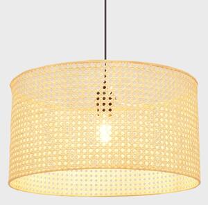 Lampadario a sospensione con filo ALBA 1xE27/15W/230V diametro 45 cm rattan/nero