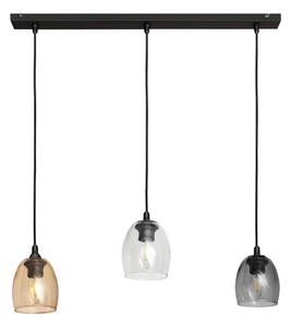 Lampadario a sospensione con filo BRILLANT 3xE27/15W/230V beige/limpido/grigio