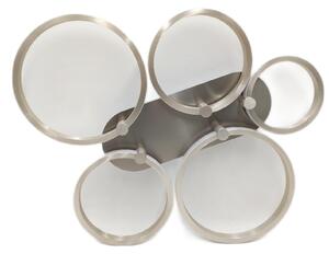 Paul Neuhaus plafoniera Johanne 5 anelli in acciaio 55cm 48W 2650lm bianco caldo 3000K