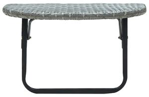 Tavolo da Balcone Grigio 60x60x40 cm in Polyrattan