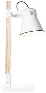 Lampada BRILLANTE Lampada da tavolo Plow luce bianca/legno | 1x A60, E27, 10W, adatta a lampade standard (non incluse) | Con interruttore a cavo intermedio
