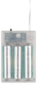 Catena luminosa micro LED Lights4fun, 20 luci, luce bianca calda, foglie argentate, alimentazione a batteria, timer, decorazione autunnale a forma di foglie, ghirlanda LED, decorazioni autunnali