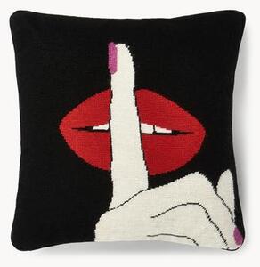 Cuscino decorativo in lana fatto a mano Lips Hush