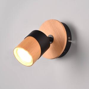 Trio Lighting Aruni faretto da parete legno, 1 lampadina, nero