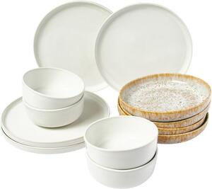 Set di 12 stoviglie fatto a mano Ethel, 4 persone