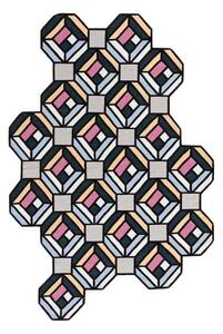 Parquet Tetragon Blu Rosa Geometrico 213x312 cm