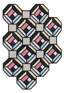 Parquet Tetragon Blu Rosa Geometrico 147x213 cm