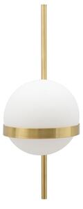 Lampada da Muro Glamy Circle 15x20x40 cm in Ferro e Vetro Oro e Bianco