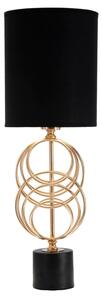 Lampada da Tavolo Circly Ø20x58,5 cm in Ferro PVC e Tessuto Oro e Nero