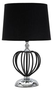 Lampada da Tavolo Darky Argento Ø28x44,5 cm in Ferro PVC e Tessuto Nero e Argento