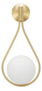 Lampada da Muro Glamy Drop 24x20x52 cm in Ferro e Vetro Oro e Bianco