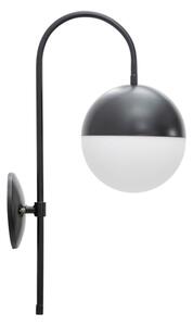 Lampada da Muro Darky Street 19x31x51 cm in Ferro e Vetro Nero e Bianco
