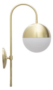 Lampada da Muro Glamy Street 19x31x51 cm in Ferro e Vetro Oro e Bianco
