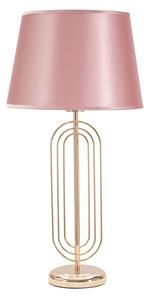 Lampada da Tavolo Krista Ø33x64 cm in Ferro PVC e Tessuto Oro e Rosa