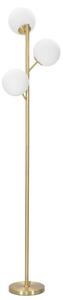 Lampada da Terra Glamy 3 Luci Ø36x190 cm in Ferro e Vetro Oro e Bianco
